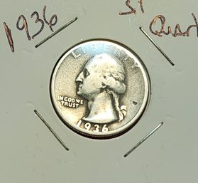 U S Currency 1936 Silver Washington Nickel Excellent Condition