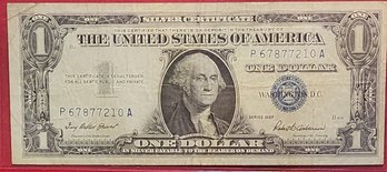 U S Currency 1957 One Dollar Silver Certificate Excellent Condition