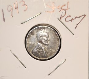 U S Currency 1943 Steel Lincoln Wheat One Cent Piece