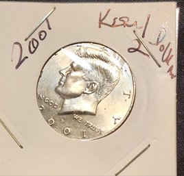U S Currency 2001 Kennedy One Half Dollar Outstanding Condition