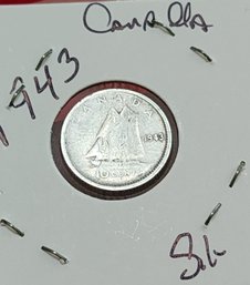 Canadian 1943 Silver Ten Cent Piece