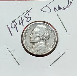 U S Currency 1948 Jefferson Five Cent Piece