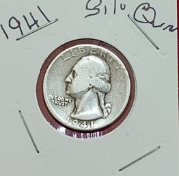 U S Currency 1941 Silver Washington Quarter