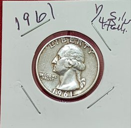 U S Currency 1961 Silver Washington Quarter Excellent Condition