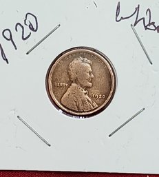 U S Currency 1920 Lincoln Wheat Cent Great Condition