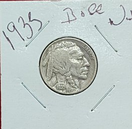 U S Currency 1935 Buffalo Five Cent Nickel Clear Date