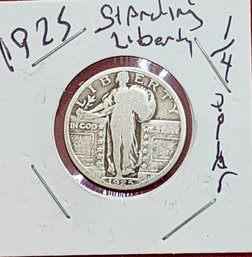 U S Currency 1925 Standing Liberty Quarter Dollar Piece
