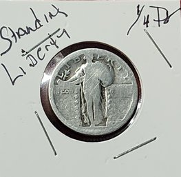 U S Currency Silver Walking Liberty Quarter