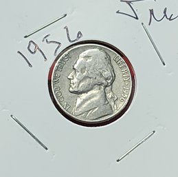 U S Currency 1956 Jefferson Five Cent Piece