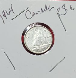 Canadian 1964 Silver Ten Cent Piece