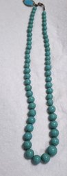 Beautiful 18 Inch Turquose Ble Stone Necklace