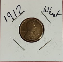 I S Currency  Rare 1912 Lincoln Wheat  Cent Excellent Condition 112 Yrs Old