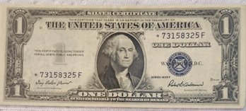 Beautiful Rare U S Currency 1935F ****STAR**** One Dollar Silver Certificate Note
