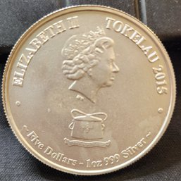 2015 Tokelau 1 Oz Pure Silver Coin Outstanding Condition