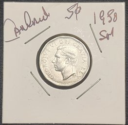 Canadian 1950 Five Cent Piece