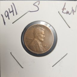 U S Currency 1941 S Lincoln Wheat One Cent Piece