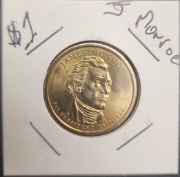 U S Currency One Dollar Presidential Coin Monroe