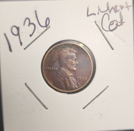 U S Currency 1936 Lincoln Wheat One Cent Coin Excellent Condition