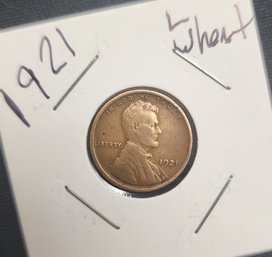 U S Currency Rare 1921 Lincoln Wheat One Cent Coin Excellent Cond 103 Years Old