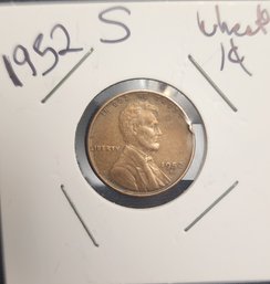 U S Currency 1952 S Lincoln Wheat Penny Excellent Condition