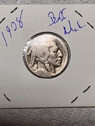 U S Currency 1928 Indian Head Buffalo Nickel