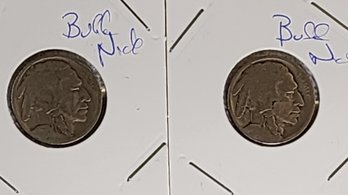 Lot Of 2 U S Currency Buffalo Nickel Pieces