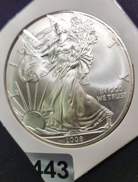 Incredible 2008 Walking Liberty Coin One Troy Ounce 999 Pure Silver Excellent Condition