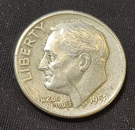 U S Currency 1958 Roosevelt Silver Dime