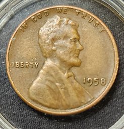 U S Currency 1958 Wheat Penny Excellent Condition