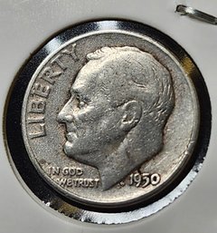 U S Currency 1950 Silver Roosevelt Dime