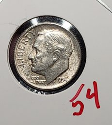 U S Currency 1954 Silver Roosevelt Dime Excellent Condition