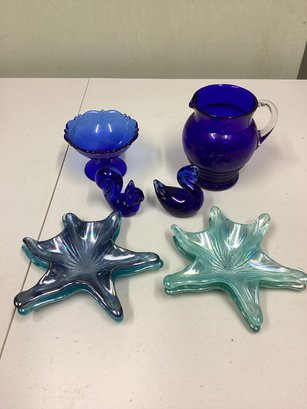Collection Of Blue Glass