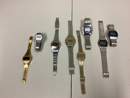 Group Lot Of Vintage Quartzand LCD Watches