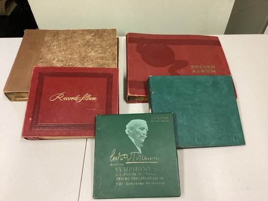 Vintage Beethoven Symphony In Original Box Plus Other Records In Books