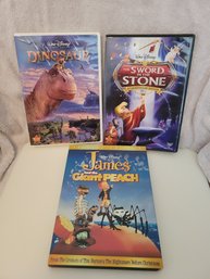 DVD Set - DISNEY Dinosaur, The Sword And The Stone 45th Anniversary Edition, And James And The Giant Peach SE