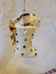 LENOX 2005 Jeweled Stocking Ornament - NEW IN BOX