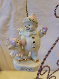 Lenox 2000 Skating Lessons Snowwoman Ornament- HSN Exclusive- NEW IN BOX