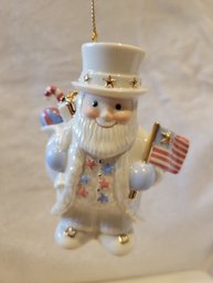 Lenox 2002 All American Santa Annual Ornament - NEW IN BOX