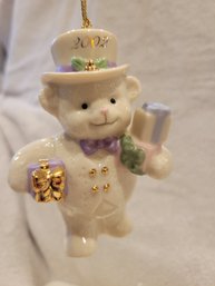 Lenox 2002 Teddy's Holiday Delivery Annual Ornament - NEW IN BOX