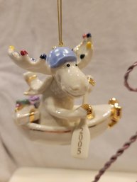 Lenox 2005 Moose Merry Moosecanoeing Annual Ornament - NEW IN BOX