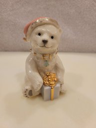 Lenox Santa's Little Helper Bear Cub Ivory China Figurine - NEW IN BOX