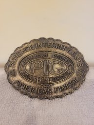 Vintage Collector Gag Gift Belt Buckle - Police - Patience, Integrity, Guts - Americas Finest