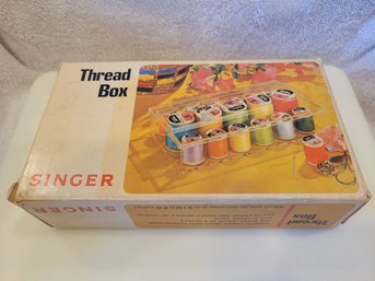 Vintage Singer Seeing Machine Thread Box Style C-105 In Original Box - Plus Bonus Thread Spools - Slight Crack