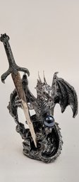 Black And Silver Dragon Figurine