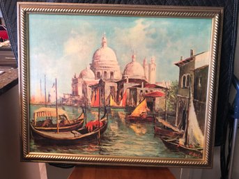 Vintage Santa Maria Salute Venice Giclee On Canvas