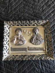 Vintage Jesus And Mary Wall Plaque