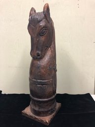Carved Horse Head Vintage Hidden Bottle Vessel