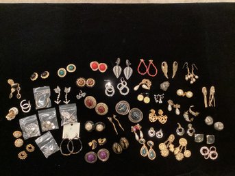Large Collection Of Vintage Earrings
