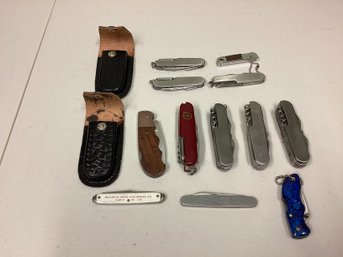 Pocket Knife Collection 12 Pieces And Two Cases