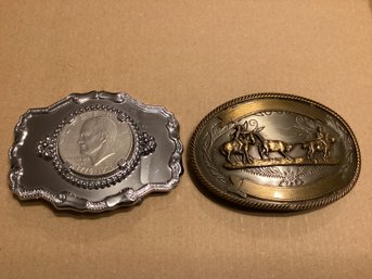 Two Large Belt Buckles